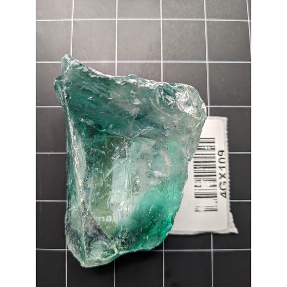 Emerald and Clear Glass Translucent Art Glass Cullet Glowing Manganese #4GX109 - Picture 7 of 7